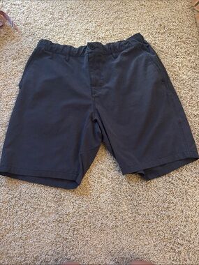 RVCA Men's Black Flat-Front Shorts